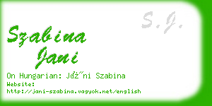 szabina jani business card